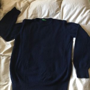 Benetton 100% wool sweater. Navy. Gently used.